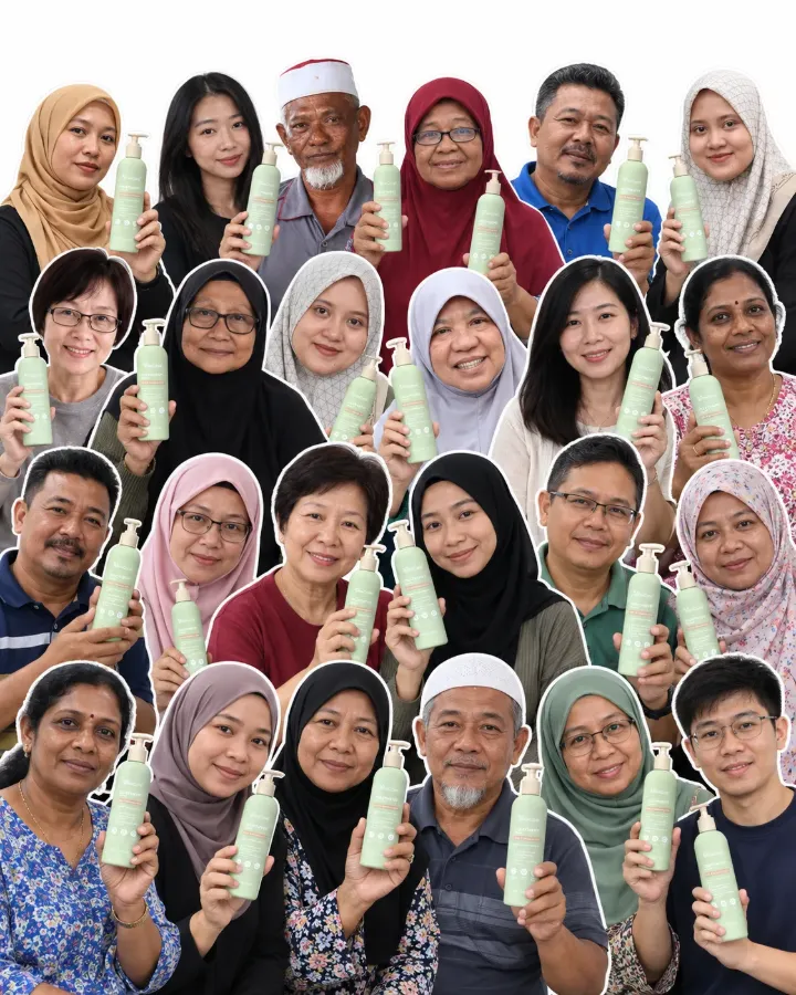 Komuniti pengguna Vitacare memegang botol